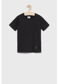 Hype T-shirt bawełniany dziecięcy kolor czarny gładki. Okazja: na co dzień. Kolor: czarny. Materiał: bawełna. Wzór: gładki. Styl: casual