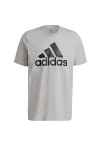 Adidas - Koszulka adidas Essentials Big Logo Tee GK9123 - szara. Kolor: szary. Materiał: bawełna. Długość rękawa: krótki rękaw. Długość: krótkie. Wzór: aplikacja #1