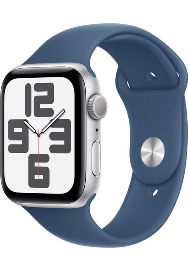 APPLE - Smartwatch Apple Watch SE GPS 44mm Silver Alu Sport M/L Granatowy (MXER3QL/A). Rodzaj zegarka: smartwatch. Kolor: niebieski. Styl: sportowy