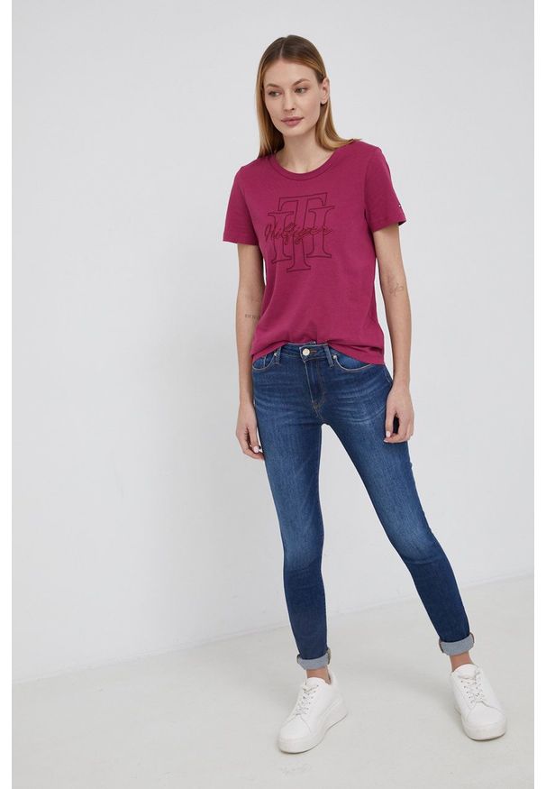 TOMMY HILFIGER - Tommy Hilfiger Jeansy damskie medium waist. Kolor: niebieski