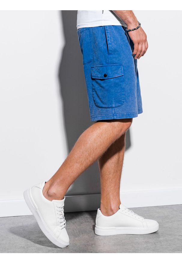 Niebieskie szorty Ombre Clothing krótkie, z aplikacjami