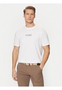 Guess T-Shirt M5RI58 K9RM1 Biały Regular Fit. Kolor: biały. Materiał: bawełna