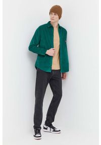 Tommy Jeans t-shirt męski kolor beżowy melanżowy. Kolor: beżowy. Materiał: bawełna, dzianina. Wzór: melanż. Styl: klasyczny #2