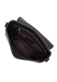 Wittchen - Damska torebka saddle bag skórzana prosta. Kolor: czarny. Wzór: haft. Dodatki: z haftem. Materiał: skórzane. Styl: elegancki, wizytowy #4
