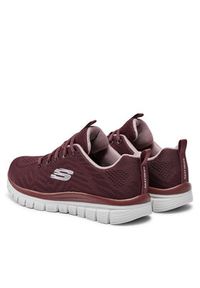 skechers - Skechers Sneakersy Get Connected 12615/WINE Bordowy. Kolor: czerwony. Materiał: materiał #5