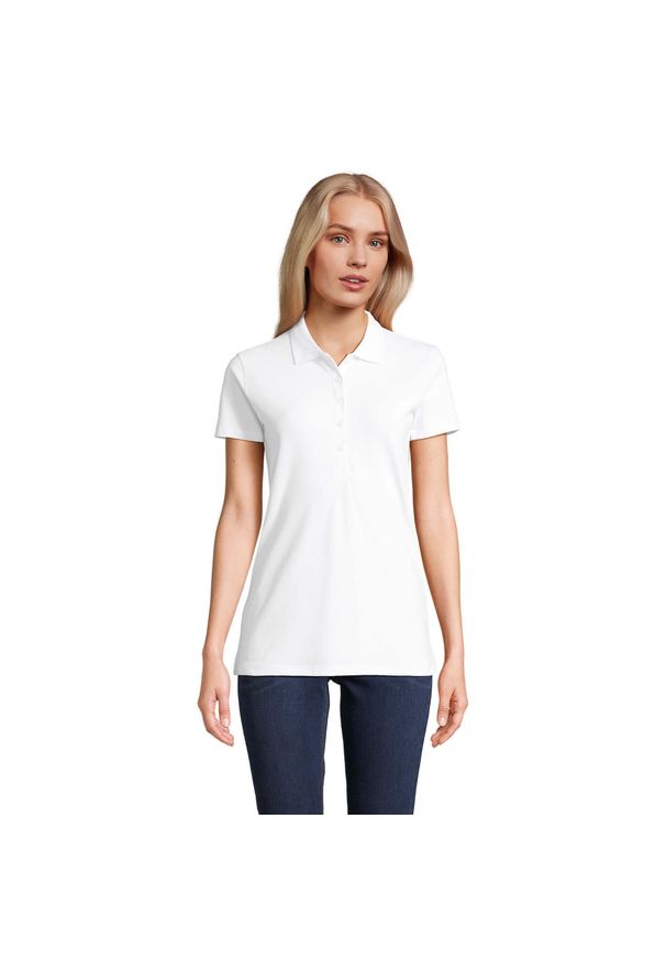 SOL'S - Damska Koszulka Polo Z Bawełny Czesanej Phoenix. Typ kołnierza: polo. Kolor: biały. Materiał: bawełna