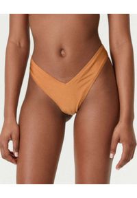 NOIRE SWIMWEAR - Dół od bikini V-Shape Amber. Stan: obniżony. Kolor: pomarańczowy. Materiał: tkanina