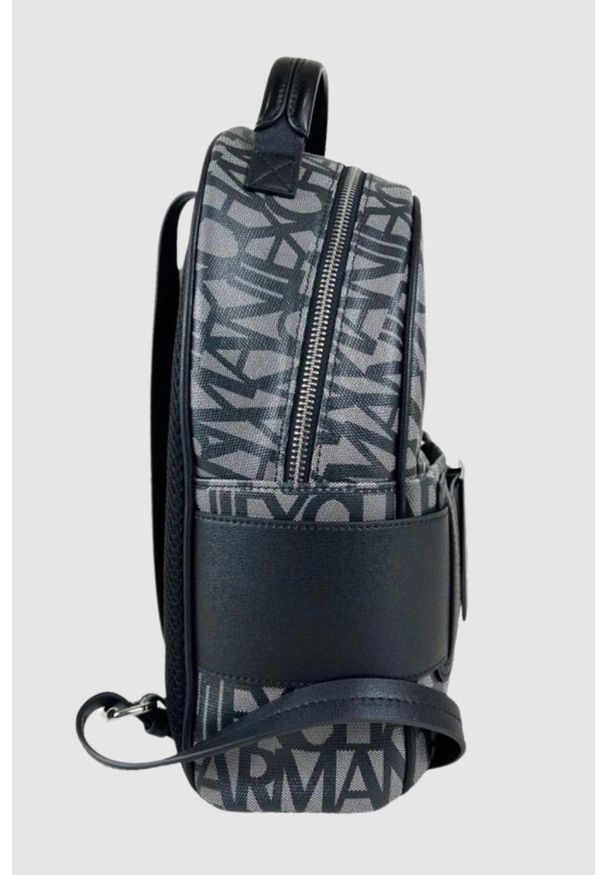Armani Exchange - ARMANI EXCHANGE Mały czarno-beżowy plecak. Kolor: czarny