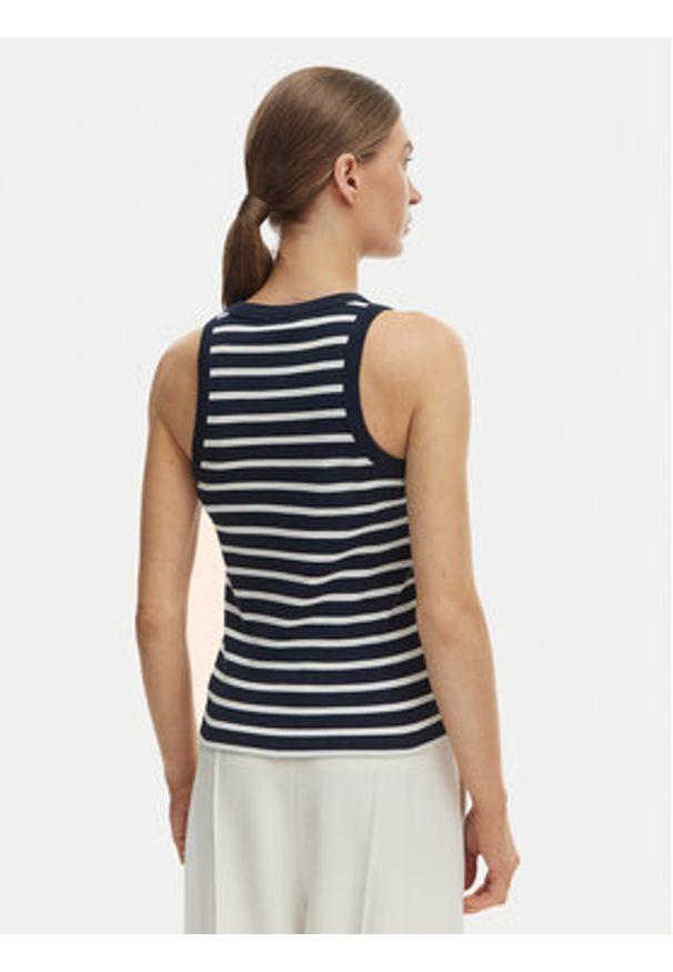 TOMMY HILFIGER - Tommy Hilfiger Top WW0WW49251 Granatowy Slim Fit. Kolor: niebieski. Materiał: bawełna
