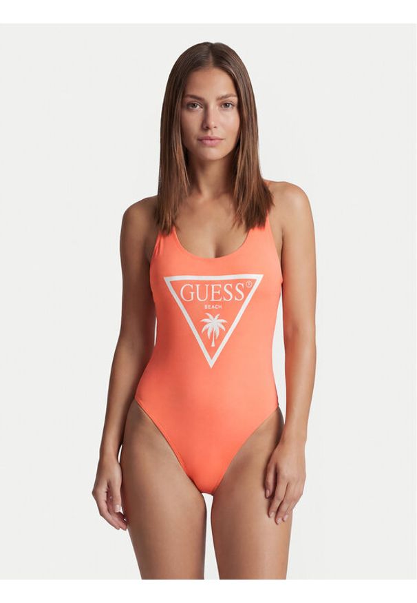 Guess Strój kąpielowy E6GJ43 KF442 Pomarańczowy. Kolor: pomarańczowy. Materiał: syntetyk