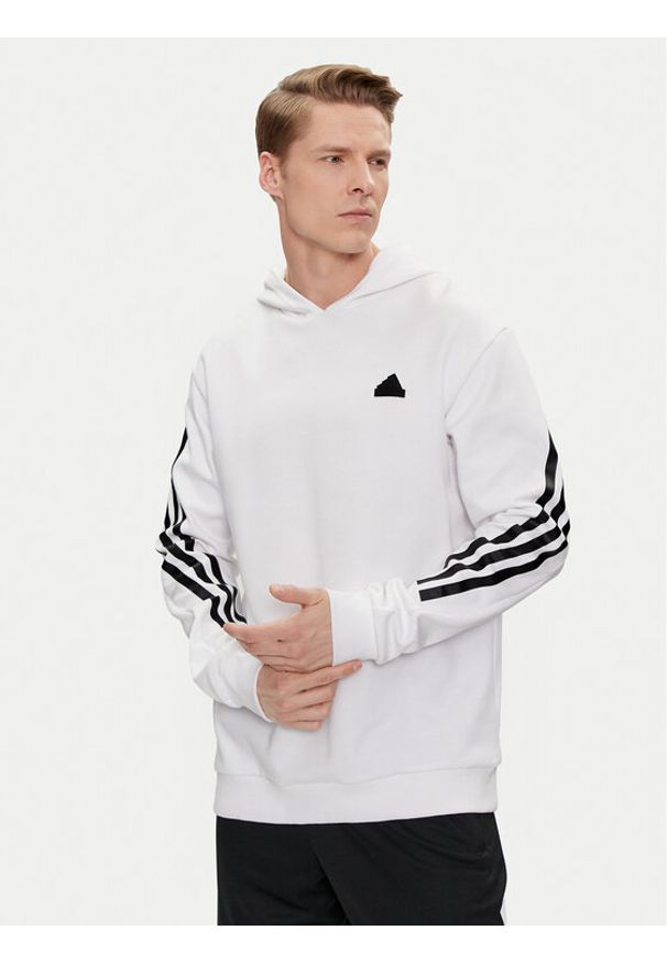 Adidas - adidas Bluza Future Icons 3-Stripes Hoodie IC6720 Biały Regular Fit. Kolor: biały. Materiał: bawełna