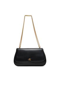 Calvin Klein Torebka Ck Convertible Chain Medium Bag LV04F3171G Czarny. Kolor: czarny. Materiał: skórzane
