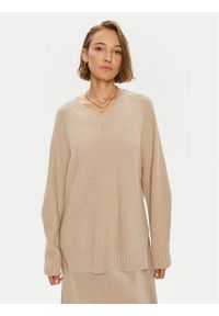 Weekend Max Mara Sweter 2425366132 Beżowy Regular Fit. Kolor: beżowy. Materiał: wełna #1