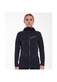 Bluza damska wełniana z kapturem Brubeck THERMO WOOL by Pustelnik. Typ kołnierza: kaptur. Kolor: czarny. Materiał: wełna
