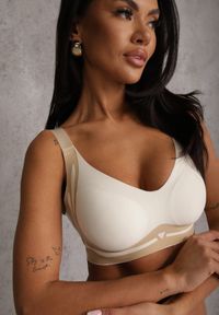 Renee - Jasnobeżowy Biustonosz z Zapięciem na Haftki Oledis. Kolor: beżowy #3