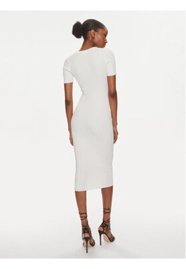 Elisabetta Franchi Sukienka codzienna AM-62S-41E2-V380 Biały Slim Fit. Okazja: na co dzień. Kolor: biały. Materiał: wiskoza. Typ sukienki: proste. Styl: casual