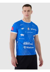4f - 4F Koszulka meczowa replika wyjazdowa z sezonu 2024/2025 męska 4F x Ślepsk Malow Suwałki - multikolor XS. Kolor: wielokolorowy. Materiał: dzianina, włókno, materiał, syntetyk. Wzór: gładki, ze splotem. Styl: klasyczny, sportowy