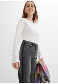 bonprix - Dżinsy termiczne na podszewce z dżerseju, średni stan. Kolor: szary #2