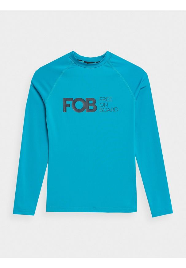 4f - 4F Longsleeve do pływania z filtrem UV dziecięcy 158 (12-13 lat). Kolor: turkusowy. Materiał: dzianina, skóra. Długość rękawa: długi rękaw. Sezon: lato