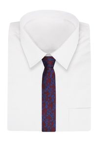 Krawat Alties (7 cm) - Bordowy, Kwiatowy Wzór. Kolor: czerwony. Materiał: tkanina. Wzór: kwiaty. Styl: wizytowy, elegancki