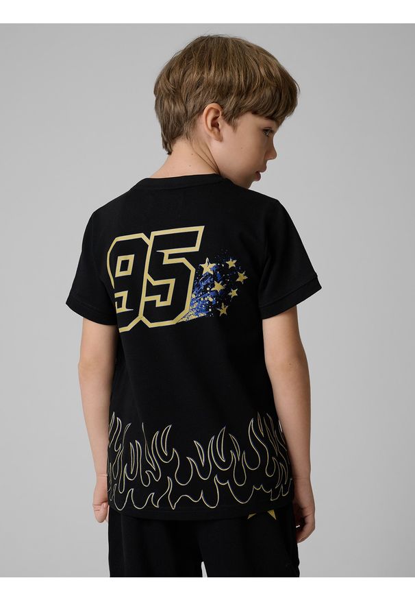 4f - 4F T-shirt regular z nadrukiem dziecięcy 4F x Bartosz Zmarzlik - czarny 134/140 (8-10 lat). Okazja: na co dzień. Kolor: czarny. Materiał: materiał, bawełna. Wzór: nadruk. Sezon: lato. Styl: młodzieżowy, casual, klasyczny, sportowy