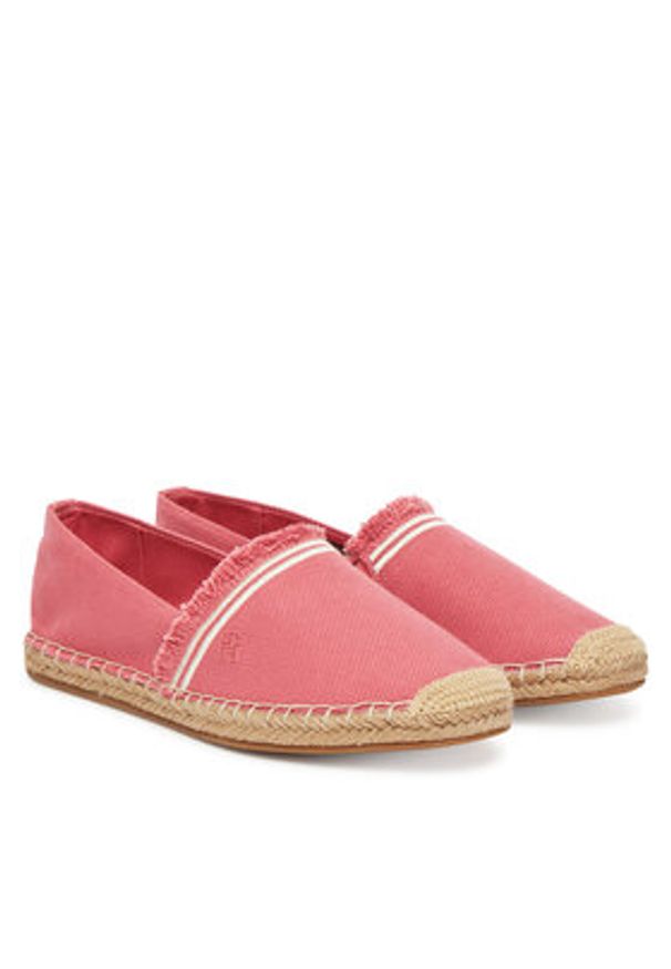 TOMMY HILFIGER - Tommy Hilfiger Espadryle Fringe Canvas Closed Espadrille FW0FW08881 Różowy. Kolor: różowy. Materiał: materiał