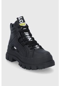 Buffalo sneakersy Aspha NC MID kolor czarny na platformie 1622045. Nosek buta: okrągły. Zapięcie: sznurówki. Kolor: czarny. Obcas: na platformie #3
