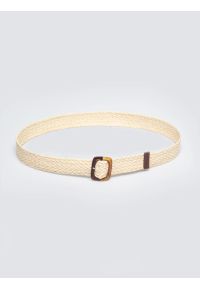 Big-Star - Pasek damski pleciony kremowy Piel 102. Kolor: kremowy. Materiał: tkanina #6