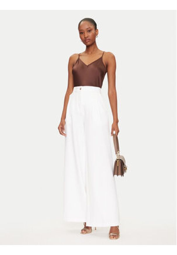 Guess Spodnie palazzo W5GB02 WH9Y2 Biały Wide Leg. Kolor: biały. Materiał: syntetyk