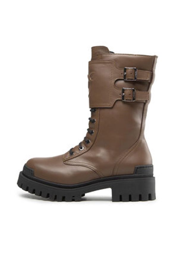 Pinko Trapery Cumino Boot 1H2135 A072 Brązowy. Kolor: brązowy. Materiał: skóra