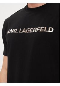 Karl Lagerfeld - KARL LAGERFELD T-Shirt 755053 542221 Czarny Regular Fit. Typ kołnierza: dekolt w karo. Kolor: czarny. Materiał: bawełna