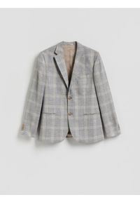 Reserved - Marynarka slim fit z wiskozą - jasnoszary. Kolor: szary. Materiał: wiskoza #1