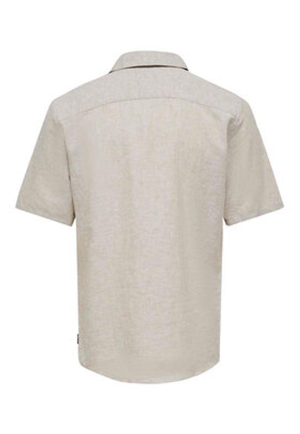 Only & Sons Koszula Caiden 22025116 Beżowy Slim Fit. Kolor: beżowy. Materiał: bawełna