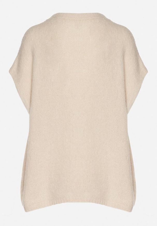 Born2be - Beżowy Sweter z Bawełną o Kroju Nietoperza Nilanissea. Okazja: na co dzień, na spotkanie biznesowe, do pracy. Kolor: beżowy. Materiał: bawełna. Styl: elegancki, biznesowy, casual