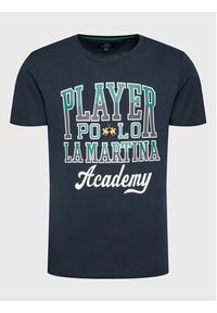 La Martina T-Shirt UMR304 JS206 Granatowy Regular Fit. Kolor: niebieski. Materiał: bawełna #5