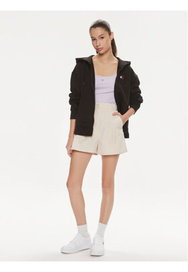 Tommy Jeans Bluza Badge DW0DW17955 Czarny Relaxed Fit. Kolor: czarny. Materiał: bawełna