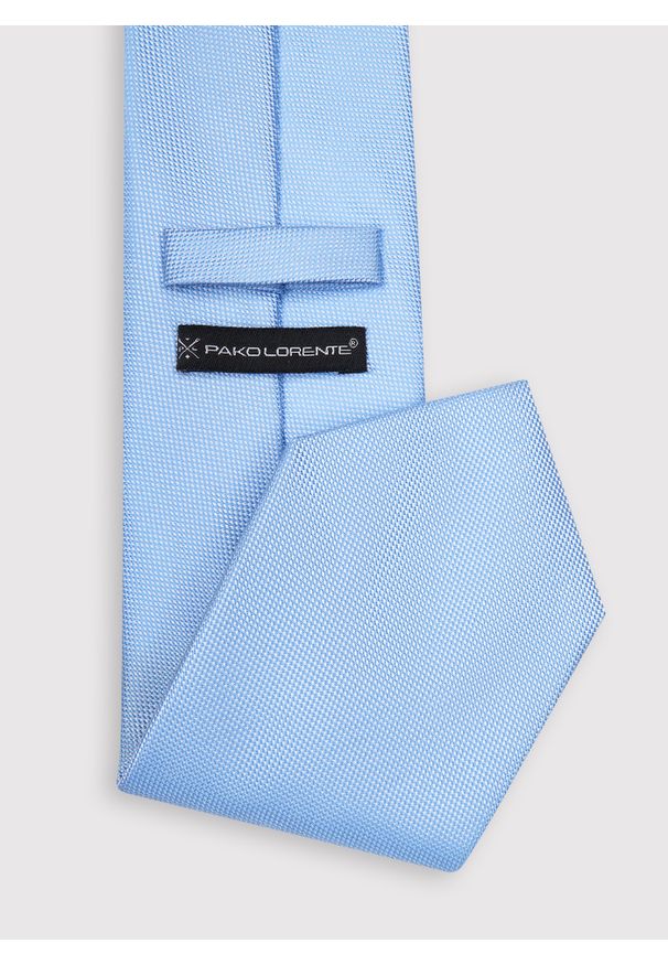 Pako Lorente - PAKO LORENTE - Niebieski krawat męski. Kolor: niebieski. Materiał: poliester. Wzór: gładki