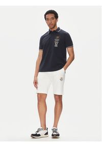 Aeronautica Militare Polo 251PO1853P191 Granatowy Regular Fit. Typ kołnierza: polo. Kolor: niebieski. Materiał: bawełna