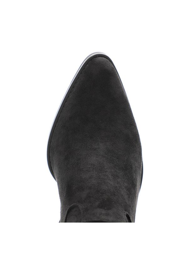 Czarne Botki S.Barski Damskie Modne Buty Na Obcasie. Okazja: na co dzień. Kolor: czarny. Materiał: materiał. Szerokość cholewki: normalna. Obcas: na obcasie. Styl: casual, street, elegancki, boho. Wysokość obcasa: średni