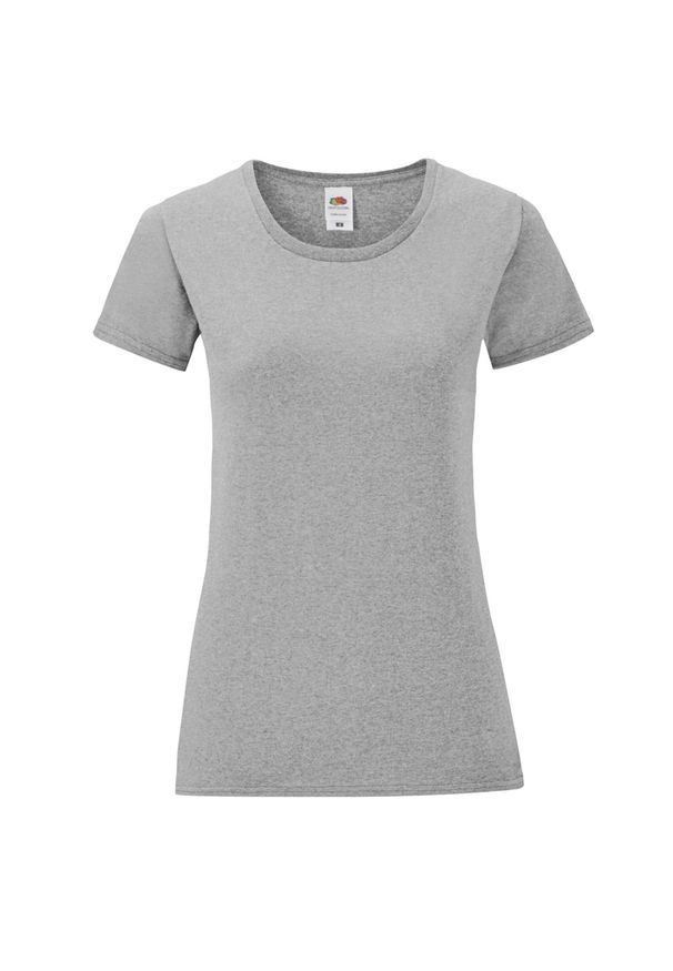 FRUIT OF THE LOOM - Koszulka Damska Iconic Heather T-shirt. Kolor: szary