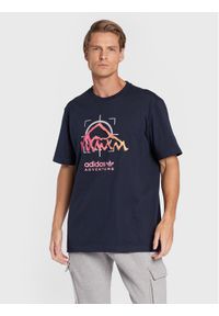 Adidas - adidas T-Shirt Adventure Ride HK4981 Granatowy Relaxed Fit. Kolor: niebieski. Materiał: bawełna #1
