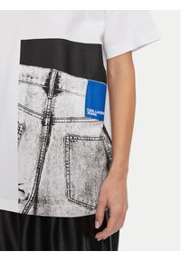 Karl Lagerfeld Jeans T-Shirt 246J1706 Biały Relaxed Fit. Kolor: biały. Materiał: bawełna