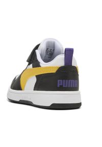 Puma - Dziecięce sneakersy PUMA Rebound V6 Lo PUMA Black Yellow Sizzle White. Kolor: biały, czarny, żółty, wielokolorowy