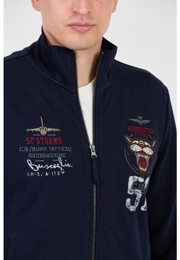 Aeronautica Militare - AERONAUTICA MILITARE Granatowy bluza Embroidered 51st. Kolor: niebieski