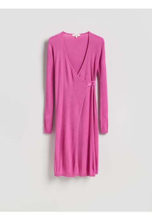 Reserved - Sukienka z wiskozy - różowy. Kolor: różowy. Materiał: wiskoza