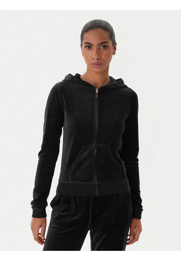 Juicy Couture Bluza Robyn JCSEBJ007G Czarny Slim Fit. Kolor: czarny. Materiał: bawełna