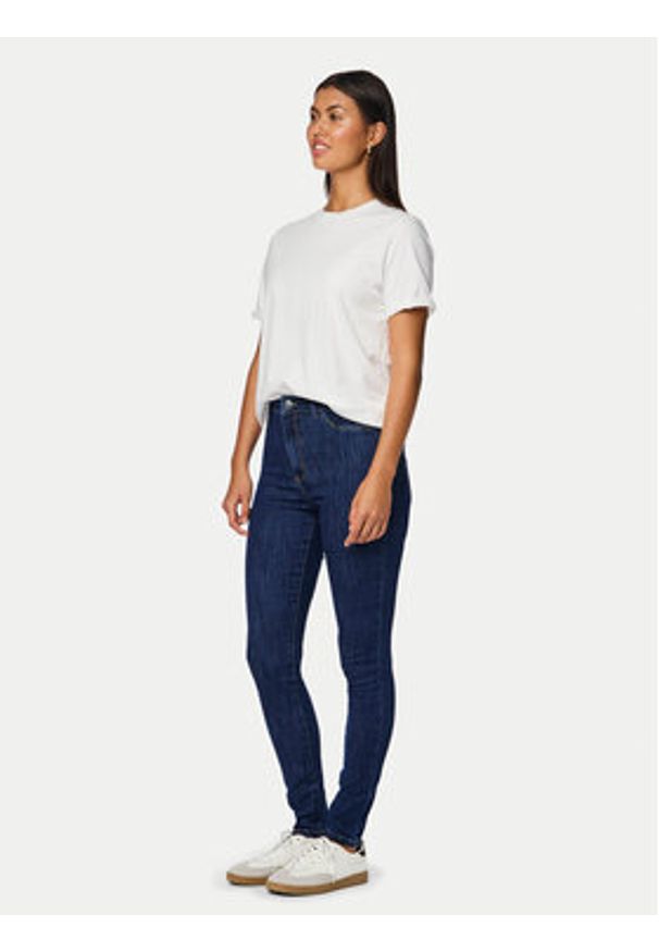 Pieces Jeansy Dea 17151022 Granatowy Skinny Fit. Kolor: niebieski