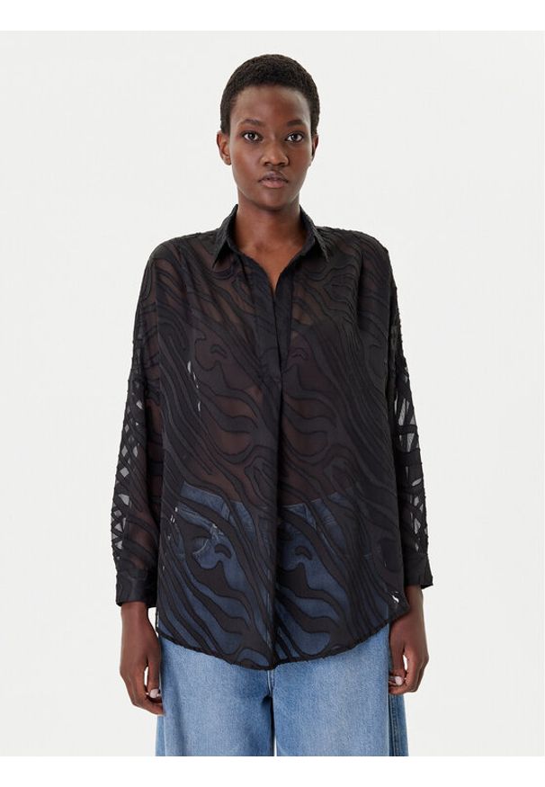 French Connection Bluzka 72NZR Czarny Relaxed Fit. Kolor: czarny. Materiał: syntetyk