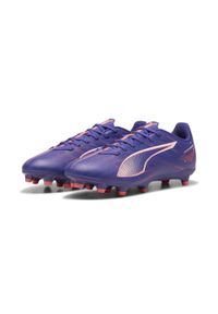 Puma - Buty piłkarskie ULTRA 5 PLAY FG/AG PUMA Lapis Lazuli White Sunset Glow Blue Pink. Kolor: biały, różowy, niebieski, wielokolorowy. Materiał: syntetyk, materiał. Sport: piłka nożna