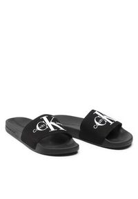 Calvin Klein Jeans Klapki Slide Monogram Co YW0YW00103 Czarny. Kolor: czarny. Materiał: materiał